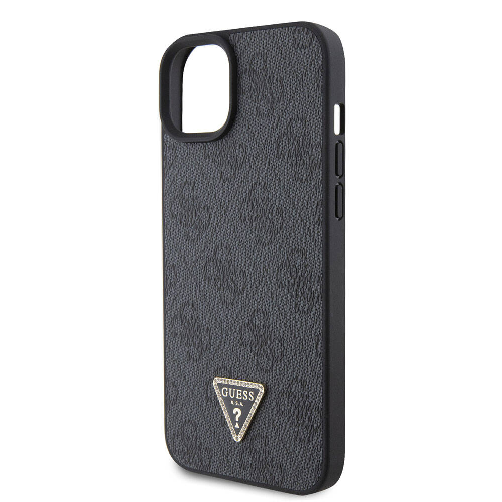 Deksel for Apple iPhone 15 / 14, Guess, Crossbody 4G Metal Logo, Svart