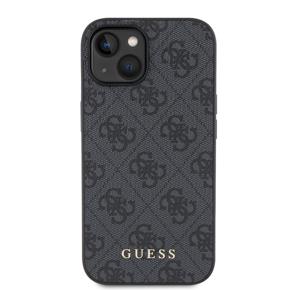 Deksel for Apple iPhone 15, Guess, 4G Metal Gold Logo, Grå