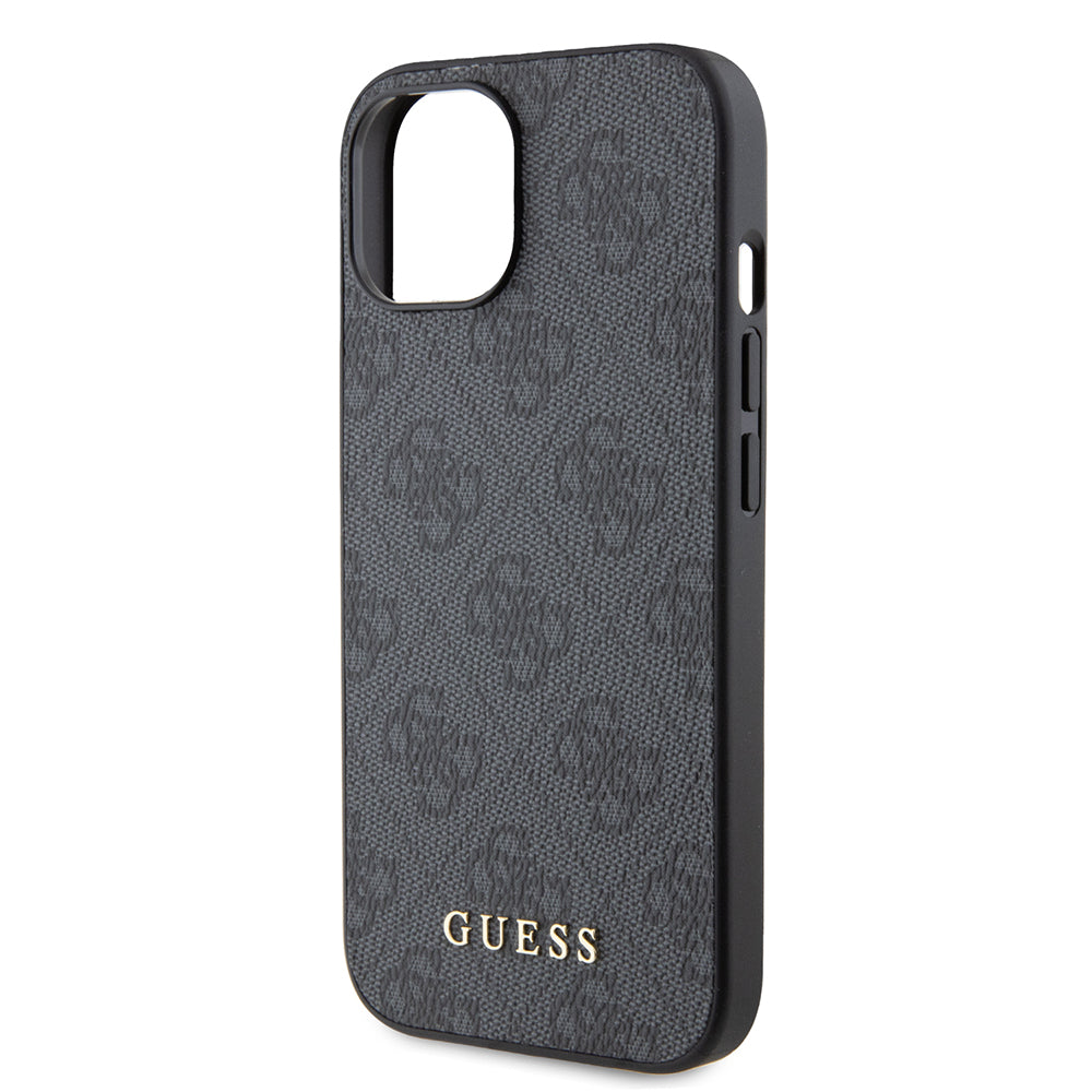 Deksel for Apple iPhone 15, Guess, 4G Metal Gold Logo, Grå