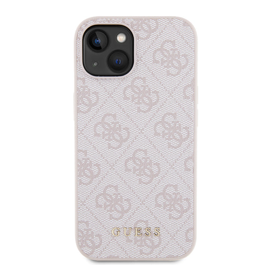 Deksel for Apple iPhone 15, Guess, 4G Metal Gold Logo, Rosa