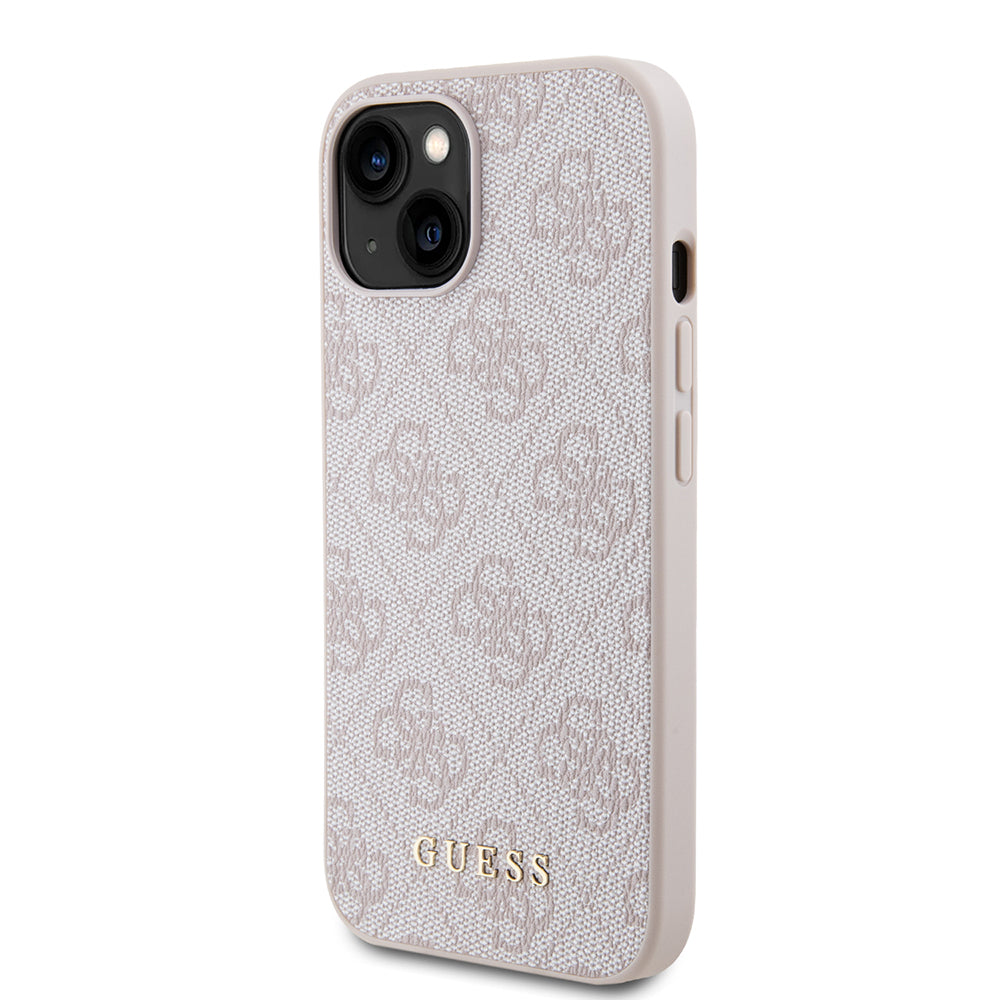 Deksel for Apple iPhone 15, Guess, 4G Metal Gold Logo, Rosa