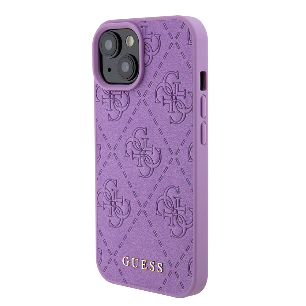 Deksel for Apple iPhone 15, Guess, 4G Stamped, Lys Lilla
