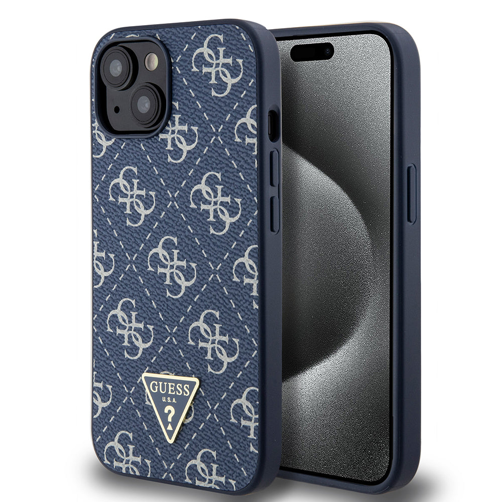 Deksel for Apple iPhone 15, Guess, 4G Triangle Logo, Blå