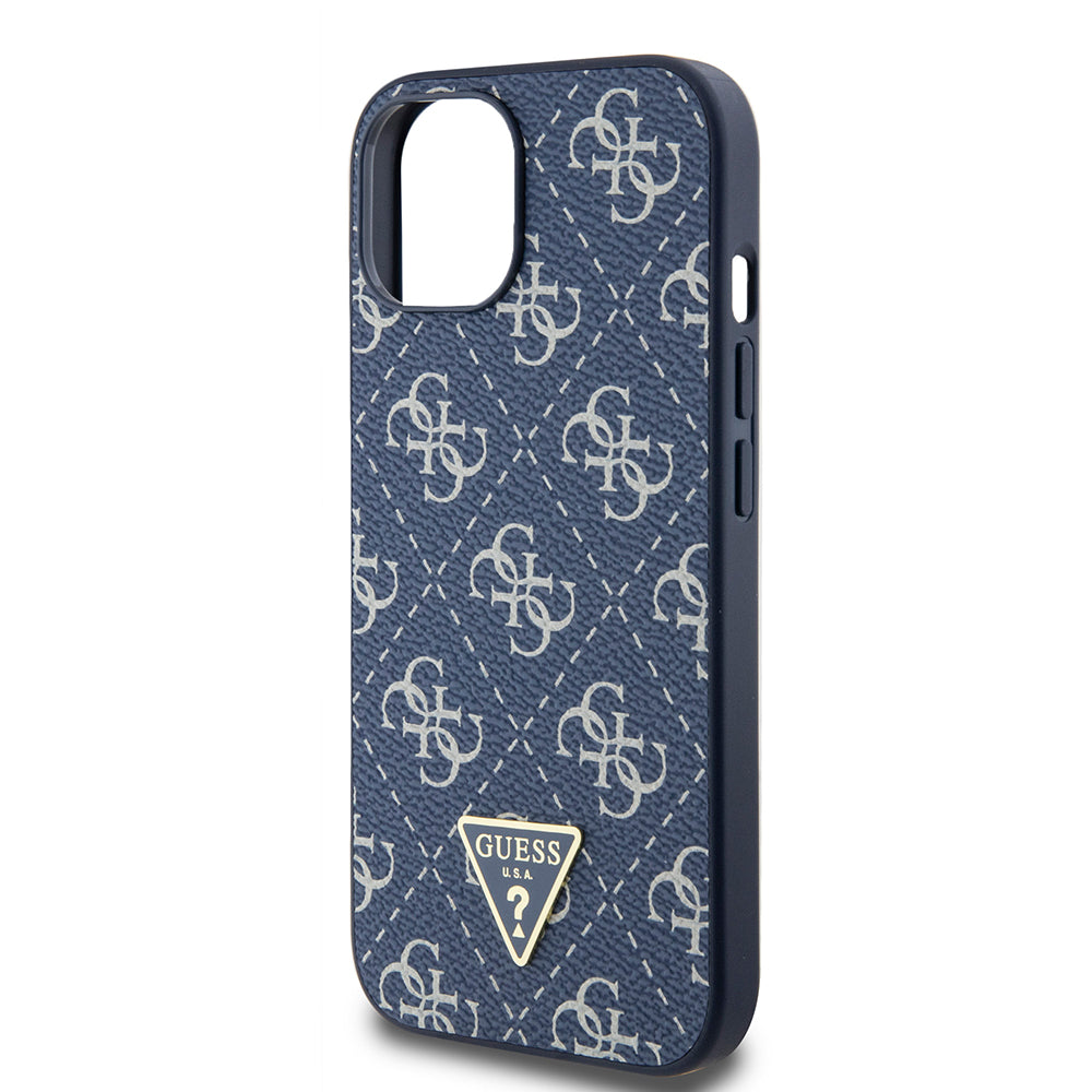 Deksel for Apple iPhone 15, Guess, 4G Triangle Logo, Blå