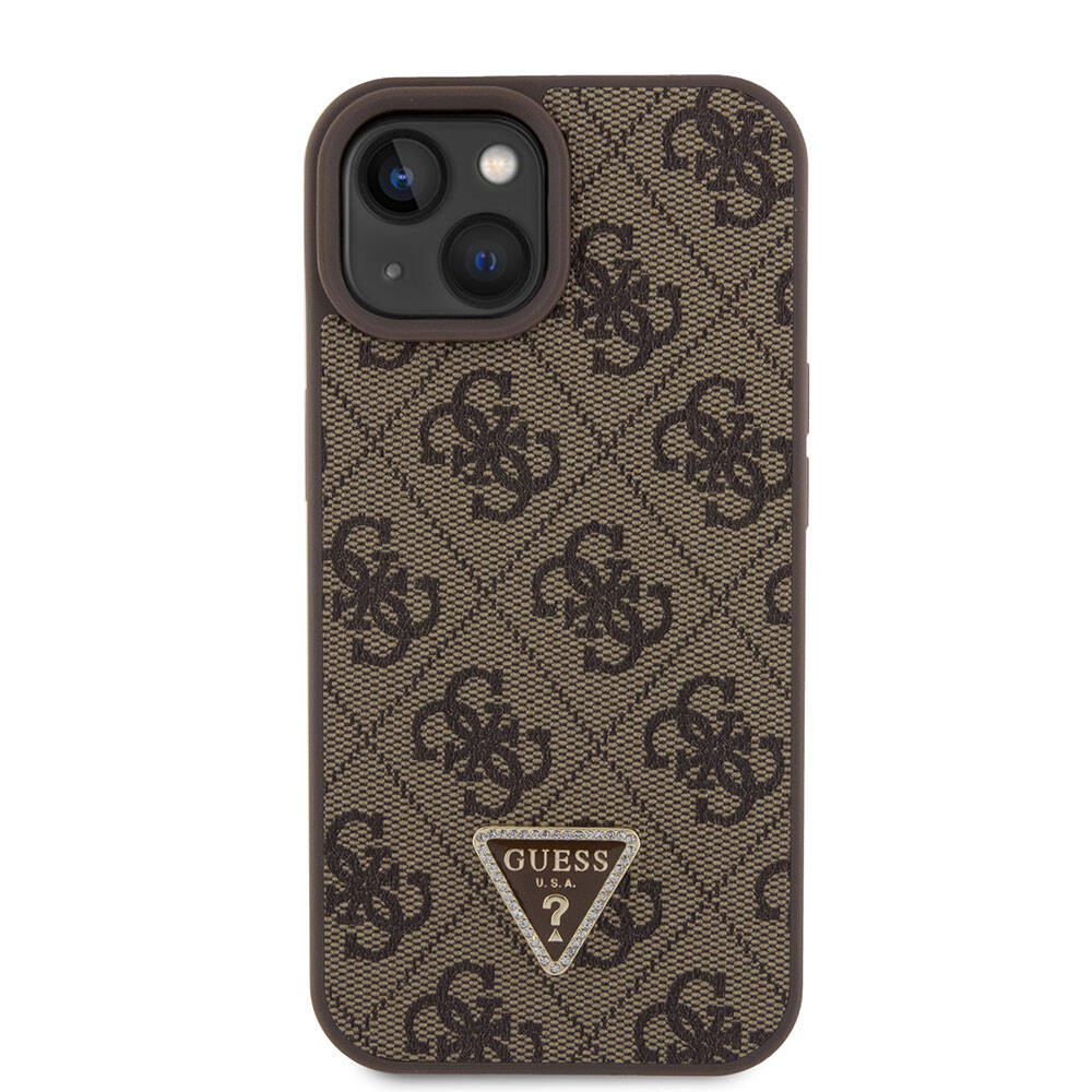 Deksel for Apple iPhone 15, Guess, Crossbody 4G Metal Logo, Brun