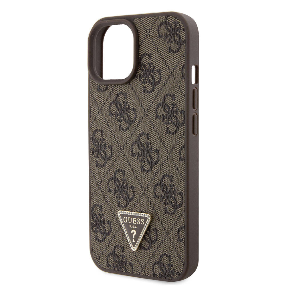 Deksel for Apple iPhone 15, Guess, Crossbody 4G Metal Logo, Brun