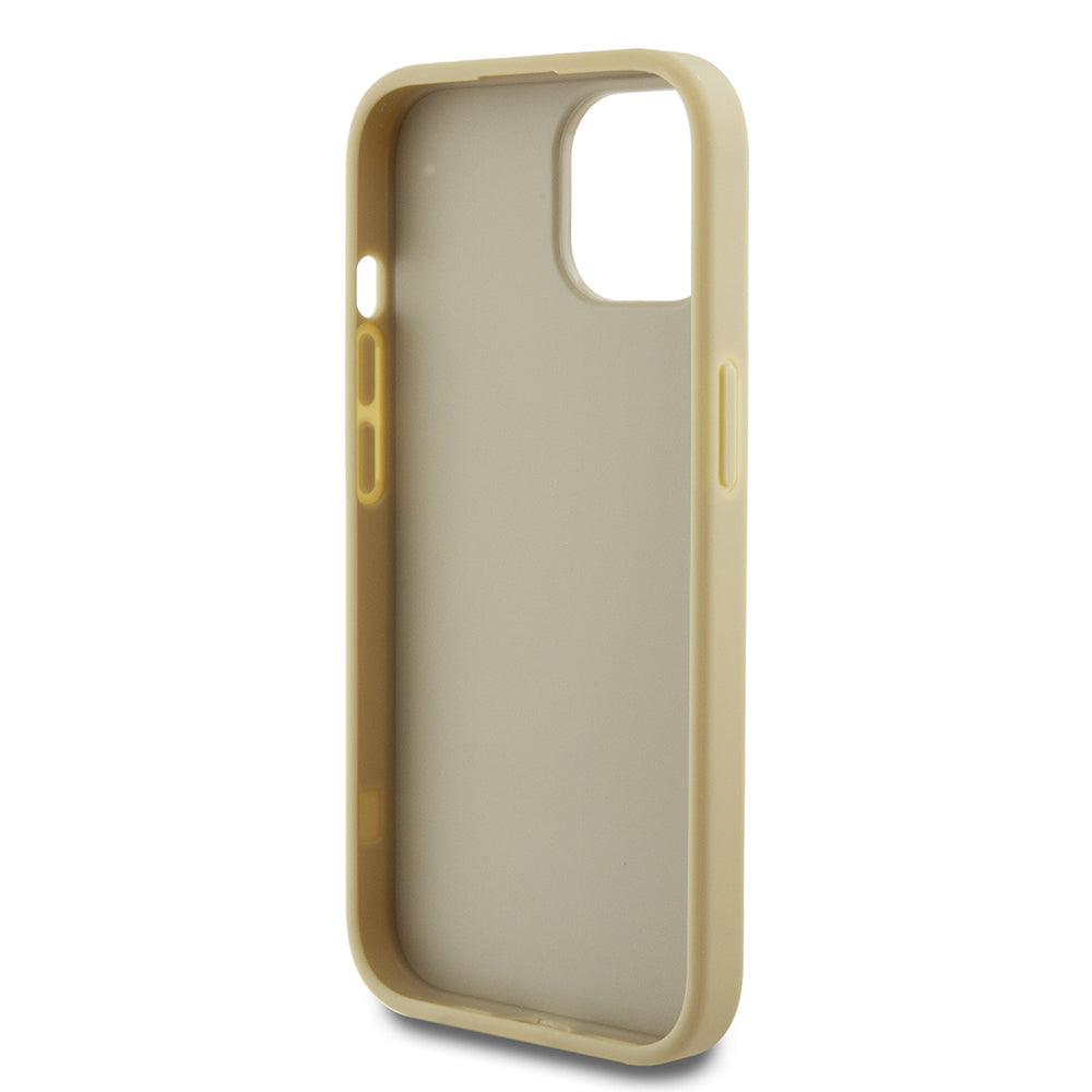 Deksel for Apple iPhone 15, Guess, Glitter Big 4G Script, Gull