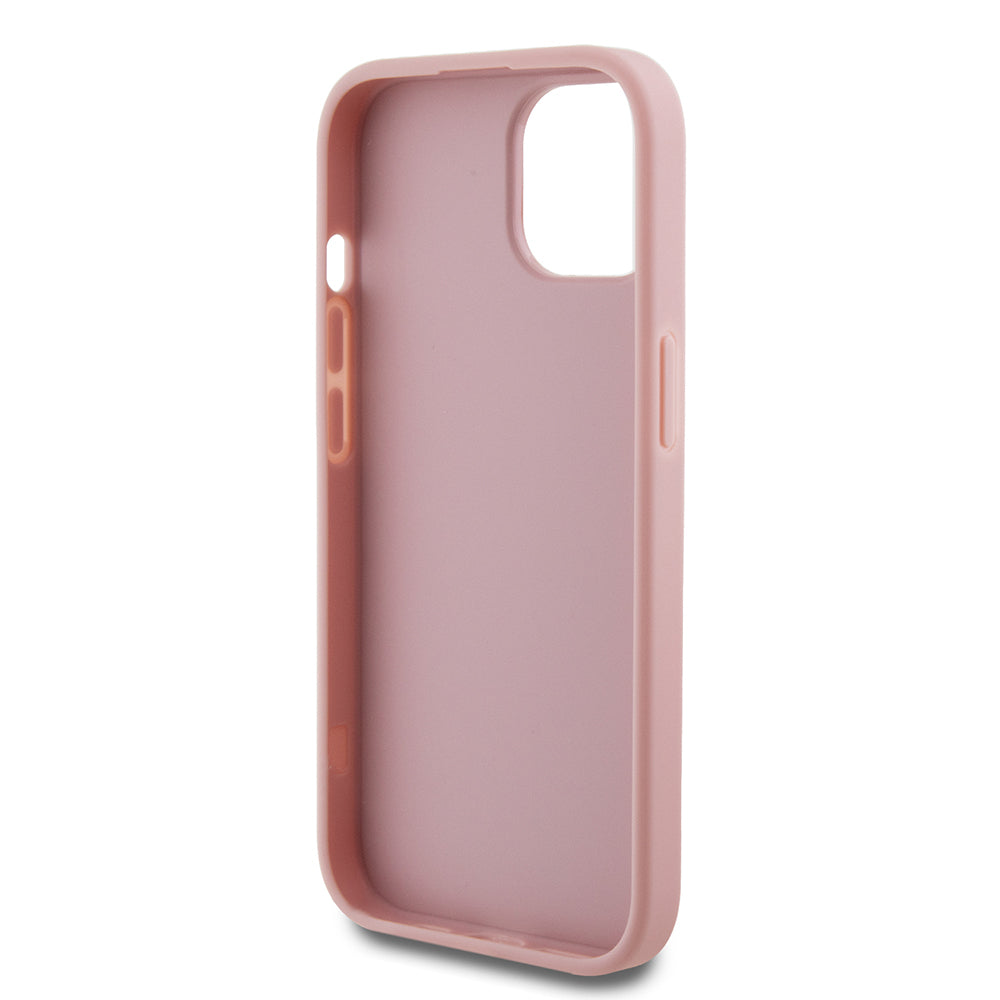 Deksel for Apple iPhone 15, Guess, Glitter Big 4G Script, Rosa