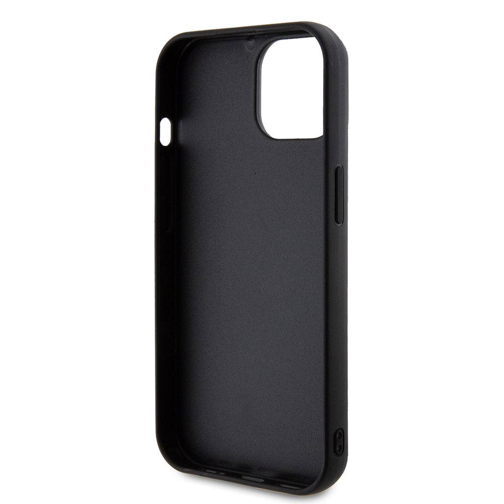 Deksel for Apple iPhone 15, Guess, Quilted Metal Logo, Svart
