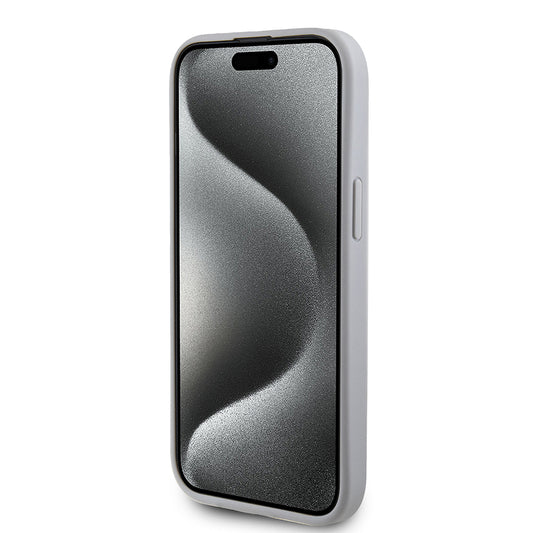 Deksel for Apple iPhone 15, Guess, Strass Metal Logo, Sølvfarget
