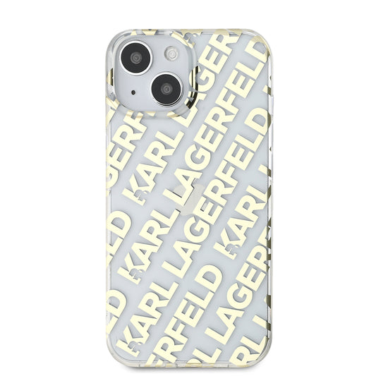 Deksel for Apple iPhone 15, Karl Lagerfeld, IML Luxury Gold Fullover Logo, Gull
