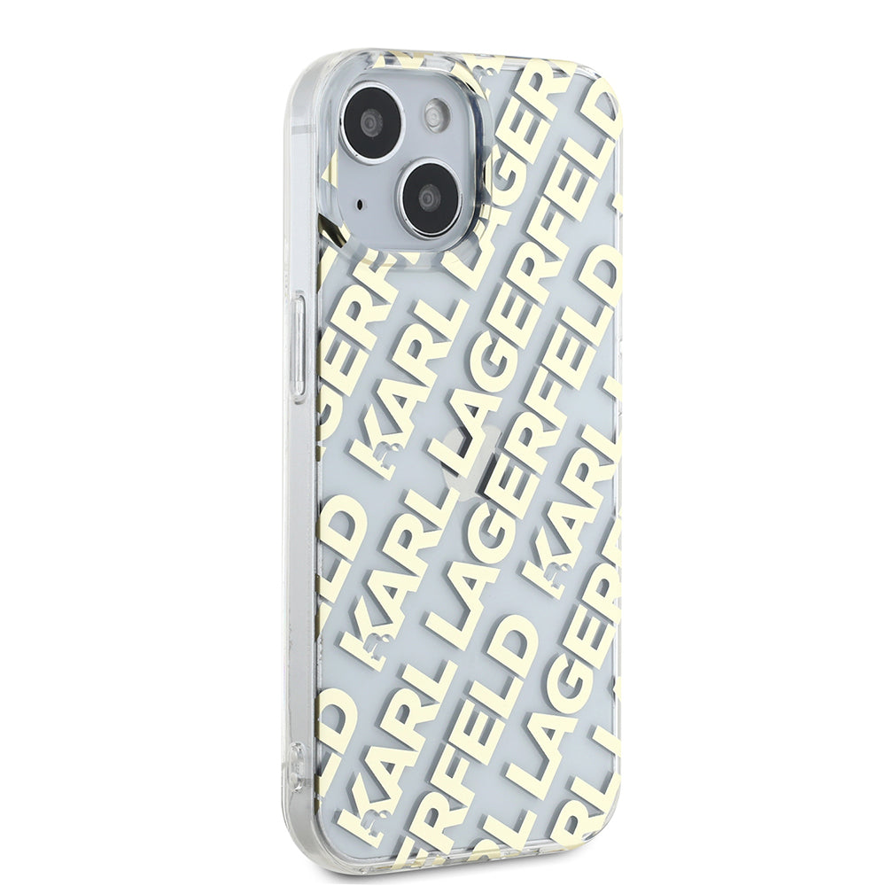 Deksel for Apple iPhone 15, Karl Lagerfeld, IML Luxury Gold Fullover Logo, Gull