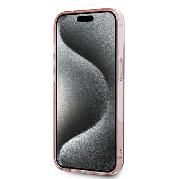 Deksel for Apple iPhone 15, Karl Lagerfeld, IML Luxury Monogram Choupette's Head, Rosa