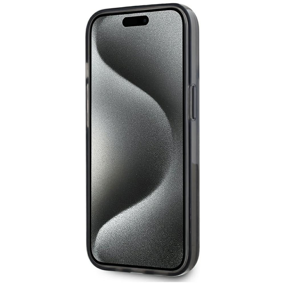 Deksel for Apple iPhone 15, Karl Lagerfeld, Liquid Glitter Monogram, Svart