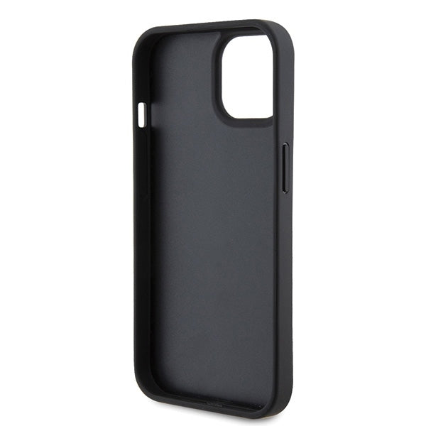 Deksel for Apple iPhone 15, Karl Lagerfeld, Monogram Hot Stamp Metal Logo, Svart