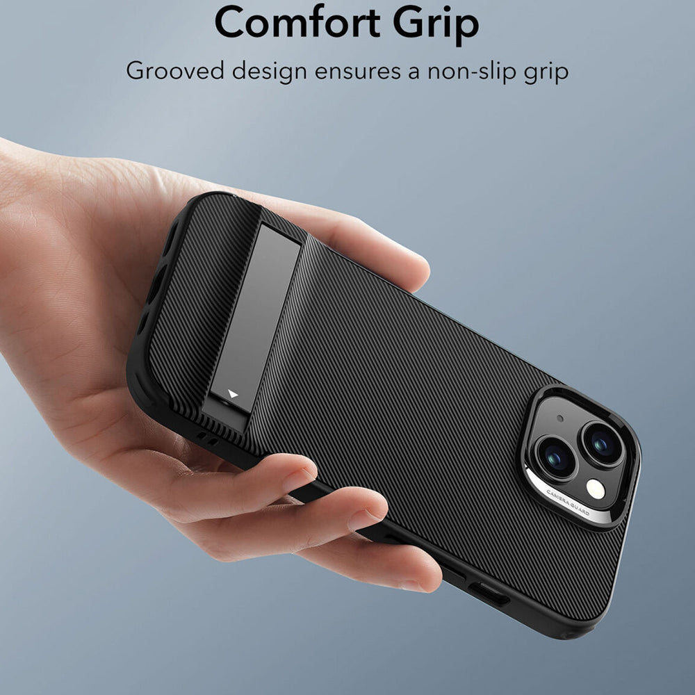 Deksel for Apple iPhone 15 Plus, ESR, Air Shield Boost Kickstand, Svart