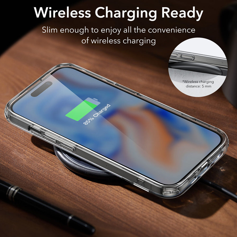 Deksel for Apple iPhone 15 Plus, ESR, Air Shield Boost Kickstand, Gjennomsiktig