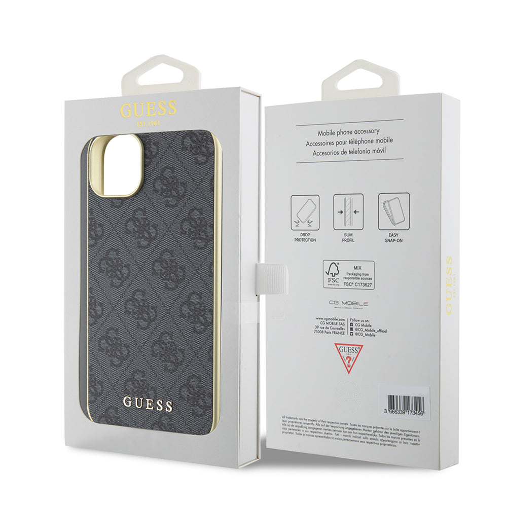 Deksel for Apple iPhone 15 Plus, Guess, 4G Charm, Grå