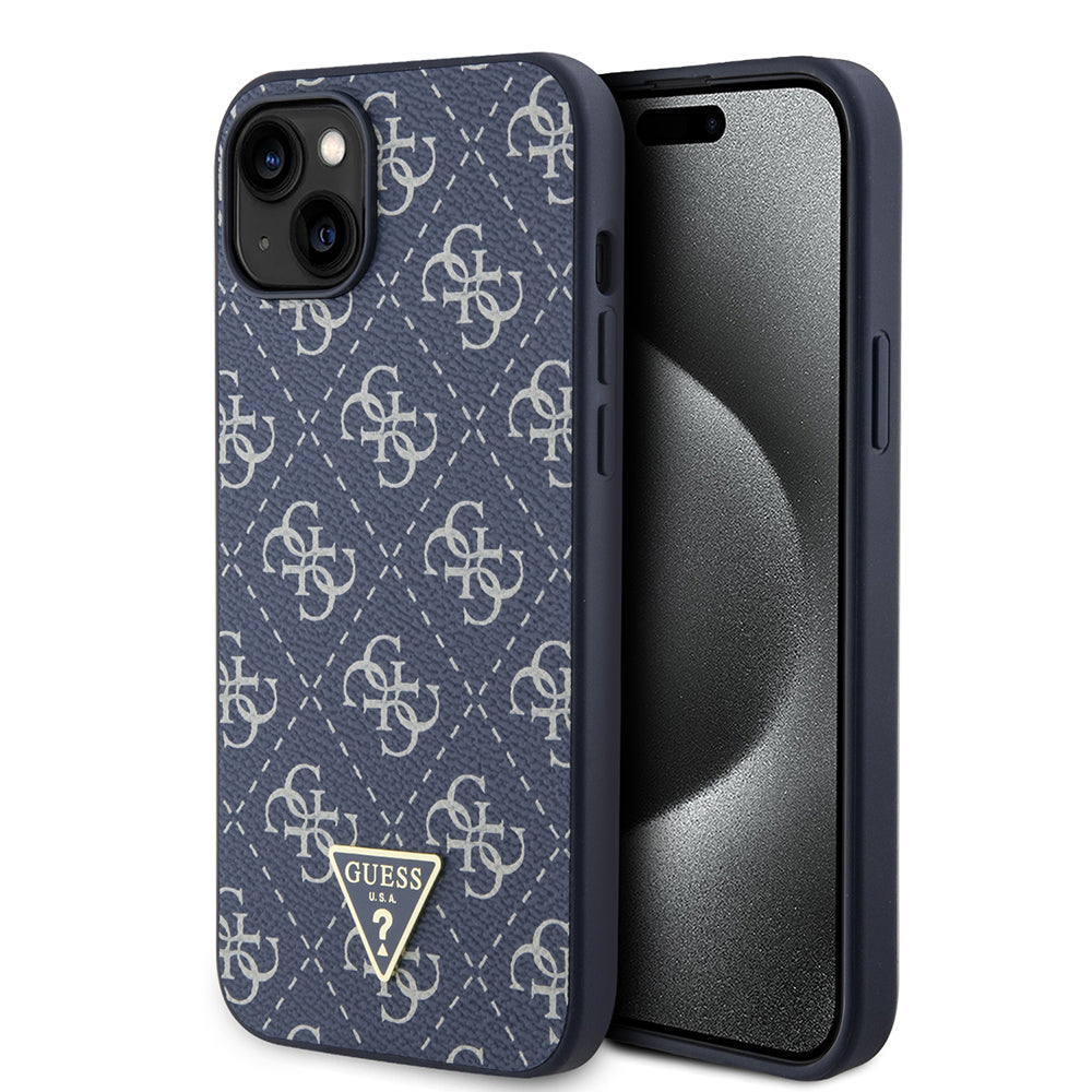 Deksel for Apple iPhone 15 Plus, Guess, 4G Triangle Logo, Blå