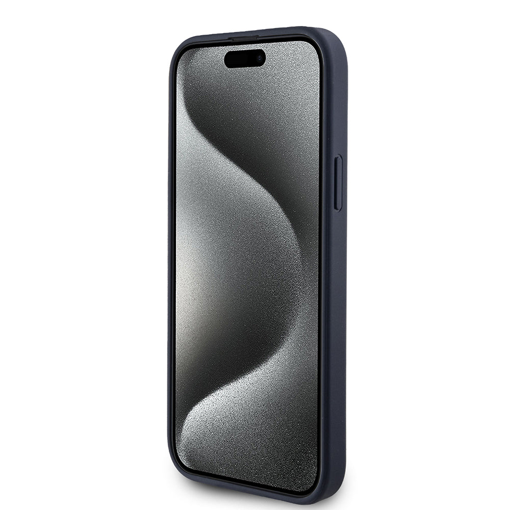 Deksel for Apple iPhone 15 Plus, Guess, 4G Triangle Logo, Blå