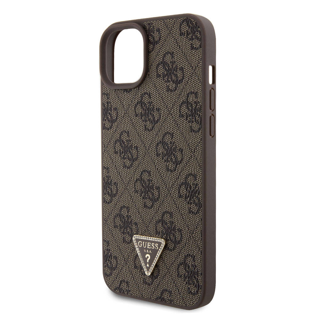 Deksel for Apple iPhone 15 Plus, Guess, Crossbody 4G Metal Logo, Brun