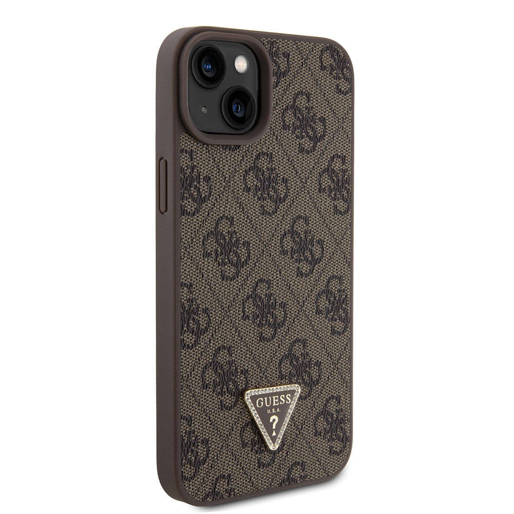 Deksel for Apple iPhone 15 Plus, Guess, Crossbody 4G Metal Logo, Brun