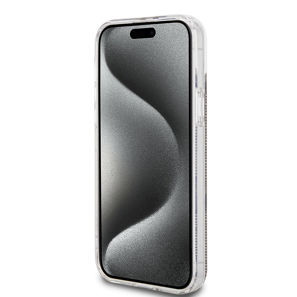 Deksel for Apple iPhone 15 Plus, Guess, IML 4G Gold Stripe, Brun