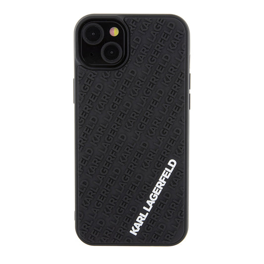 Deksel for Apple iPhone 15 Plus, Karl Lagerfeld, 3D Rubber Multi Logo, Svart