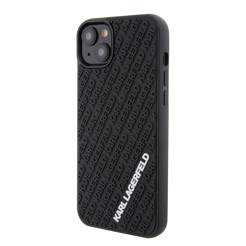 Deksel for Apple iPhone 15 Plus, Karl Lagerfeld, 3D Rubber Multi Logo, Svart