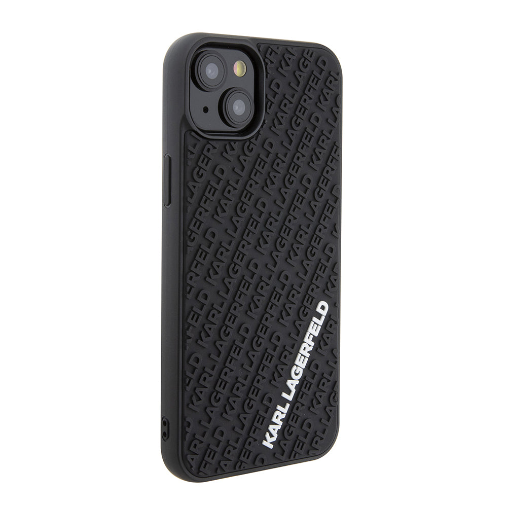 Deksel for Apple iPhone 15 Plus, Karl Lagerfeld, 3D Rubber Multi Logo, Svart
