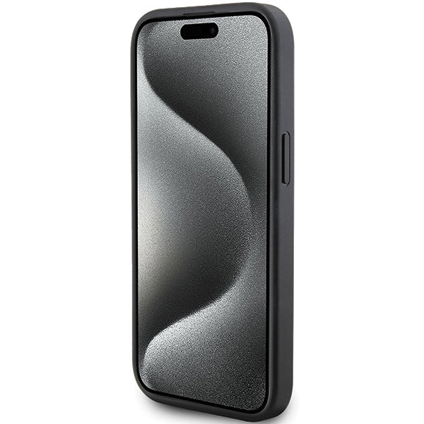 Deksel for Apple iPhone 15 Plus, Karl Lagerfeld, Diagonal Quilted K Pattern, Svart