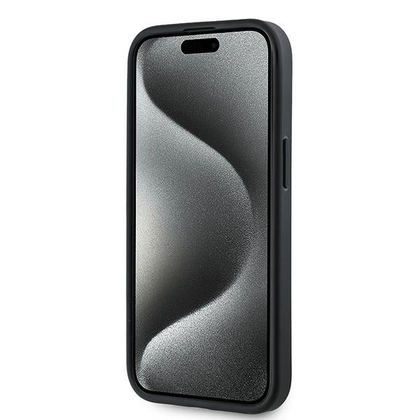 Deksel for Apple iPhone 15 Plus, Karl Lagerfeld, Diagonal Quilted Script, Svart