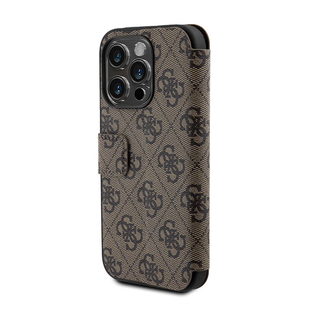 Deksel for Apple iPhone 15 Pro, Guess, 4G Book, Brun