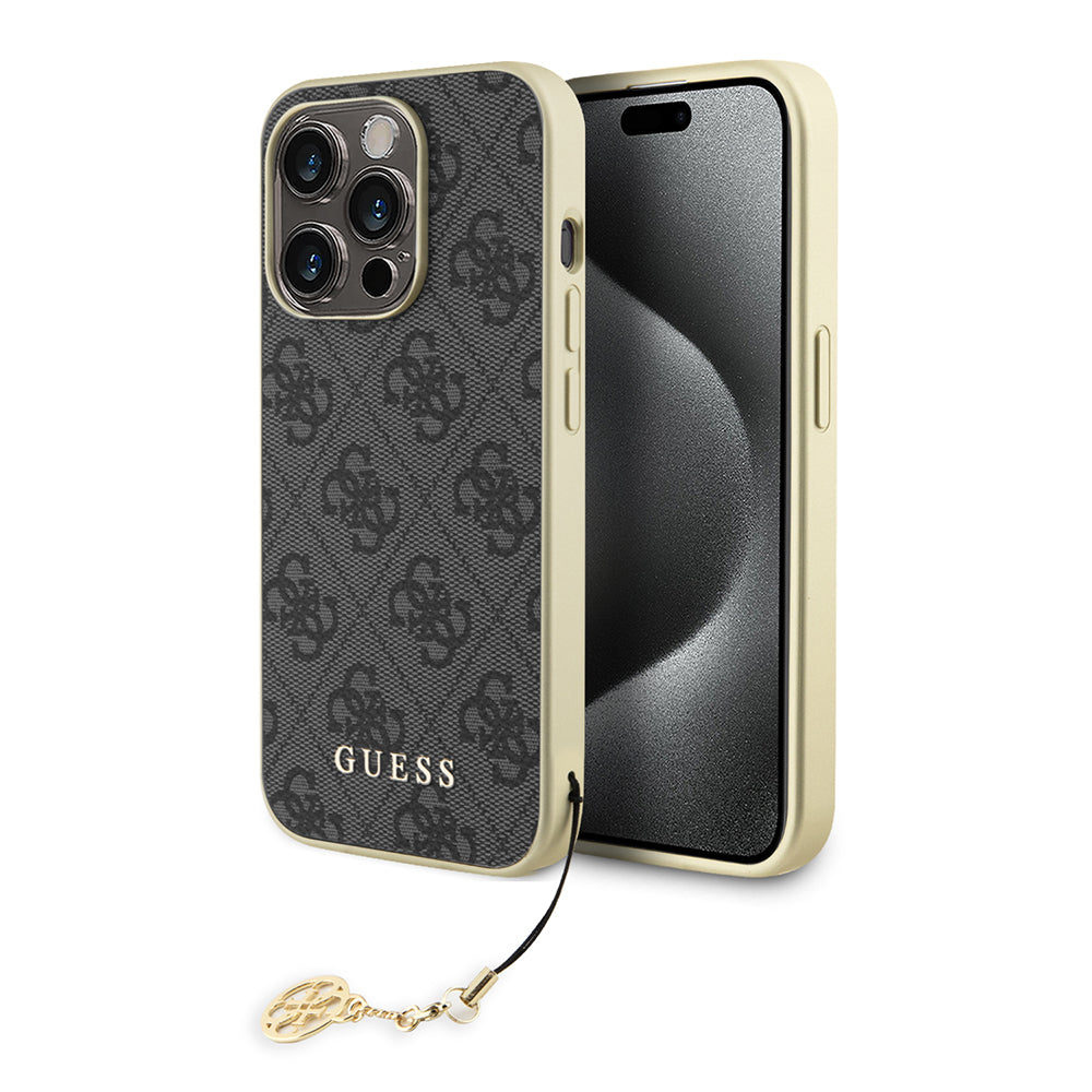 Deksel for Apple iPhone 15 Pro, Guess, 4G Charm, Grå