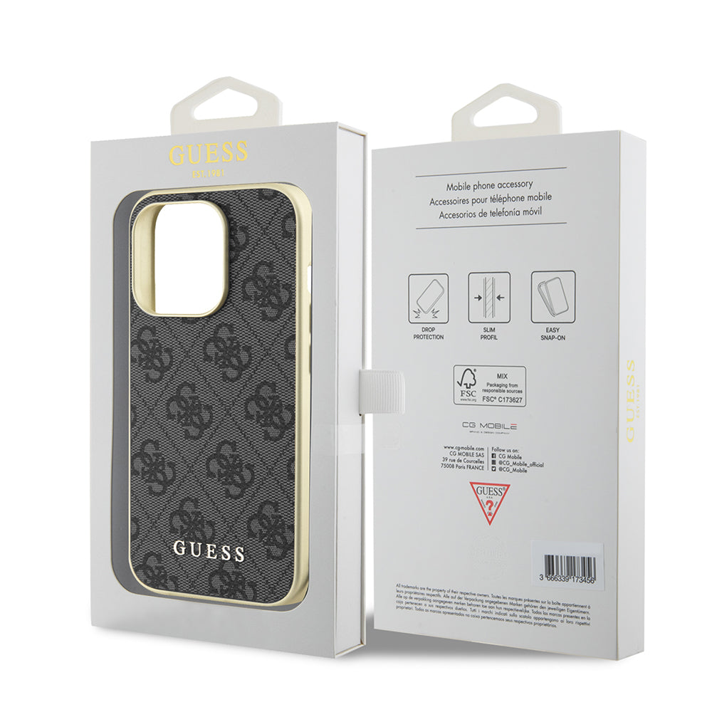 Deksel for Apple iPhone 15 Pro, Guess, 4G Charm, Grå