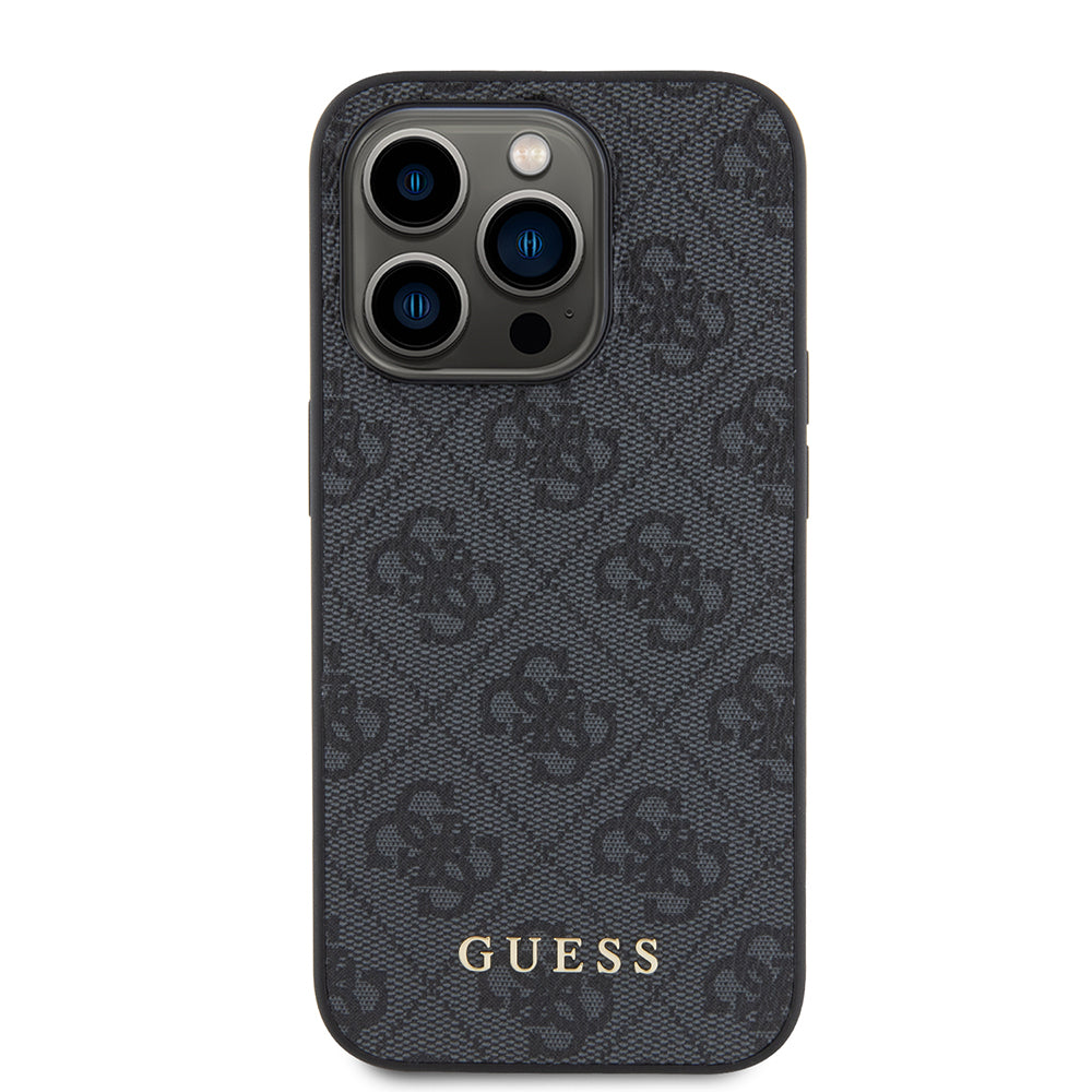 Deksel for Apple iPhone 15 Pro, Guess, 4G Metal Gold Logo, Grå
