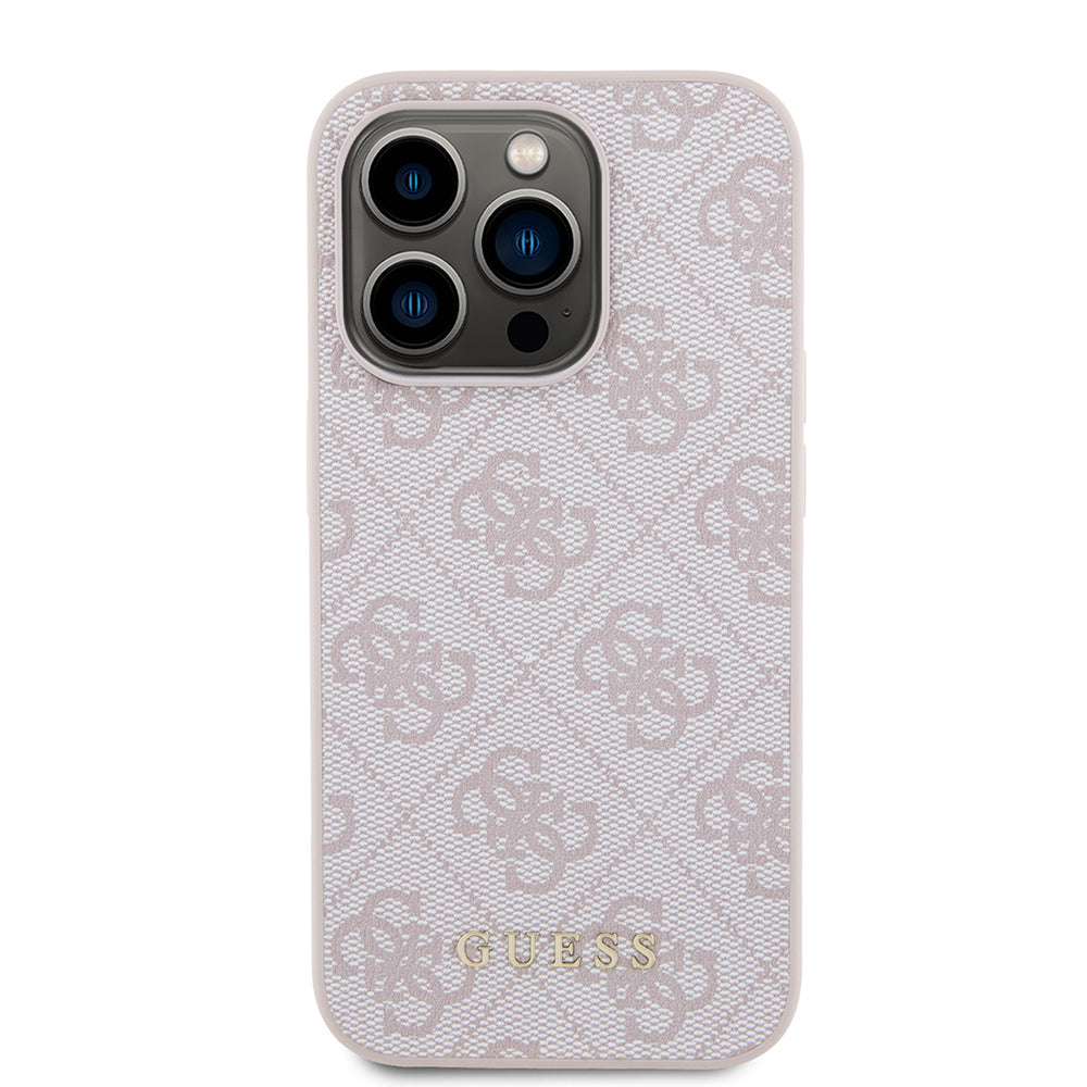 Deksel for Apple iPhone 15 Pro, Guess, 4G Metal Gold Logo, Rosa