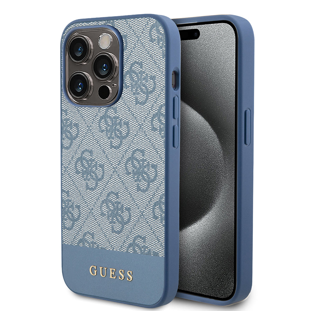Deksel for Apple iPhone 15 Pro, Guess, 4G Stripe, Blå