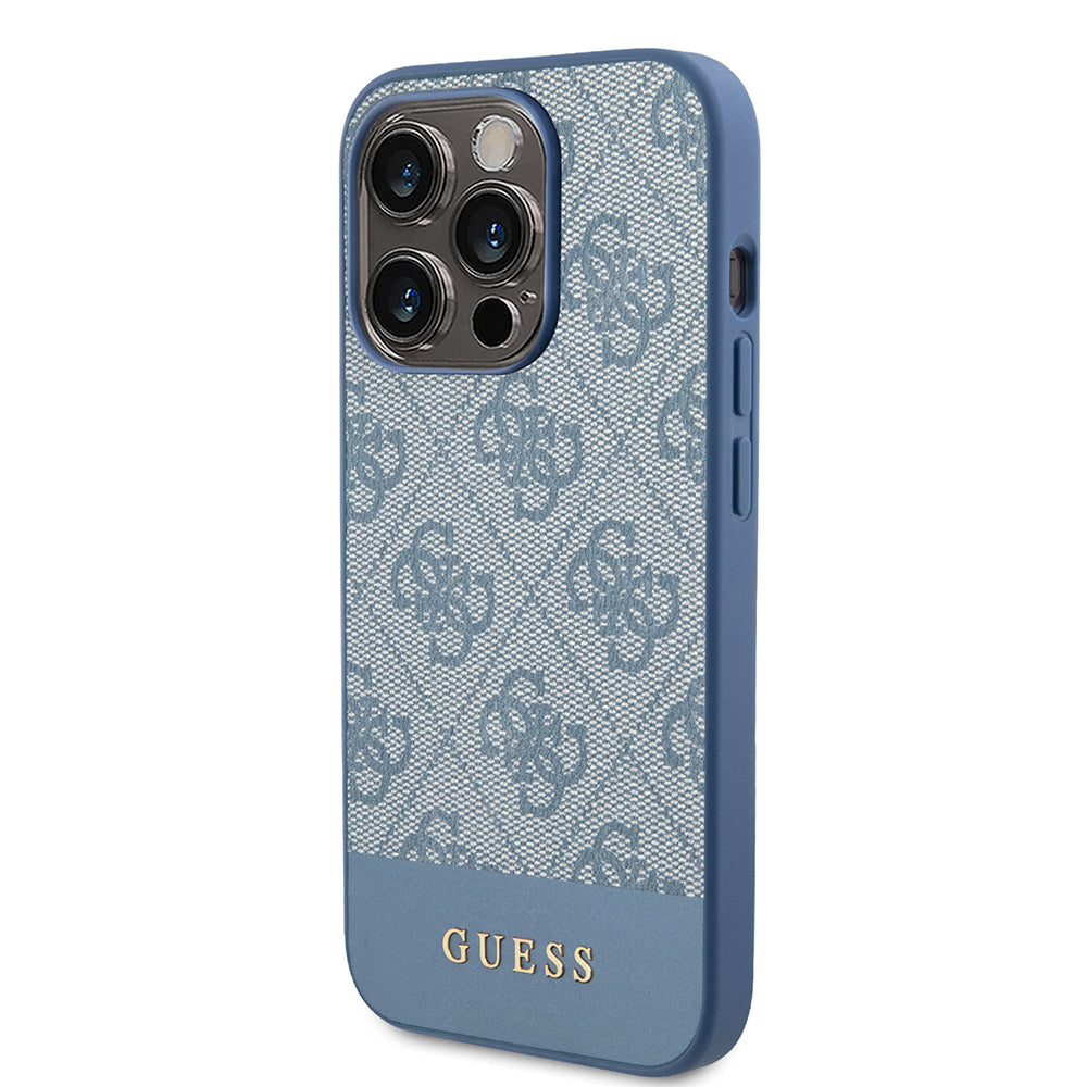 Deksel for Apple iPhone 15 Pro, Guess, 4G Stripe, Blå