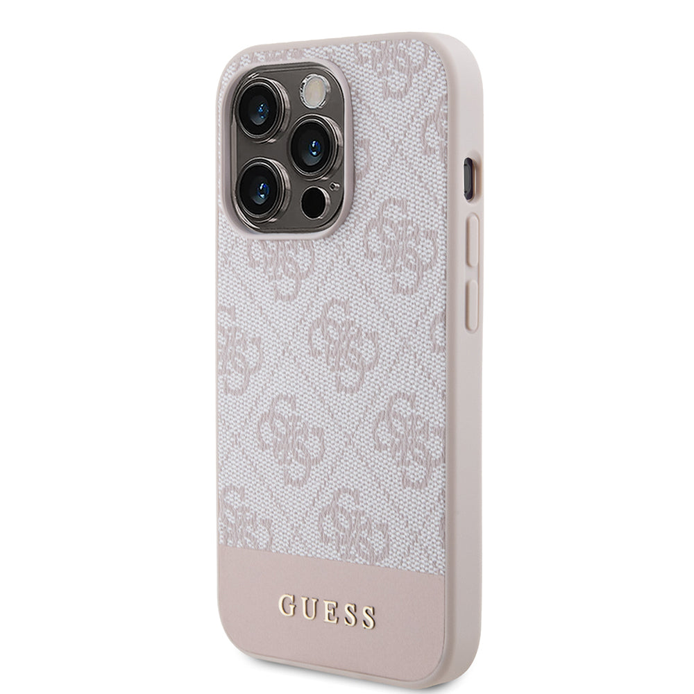 Deksel for Apple iPhone 15 Pro, Guess, 4G Stripe, Rosa