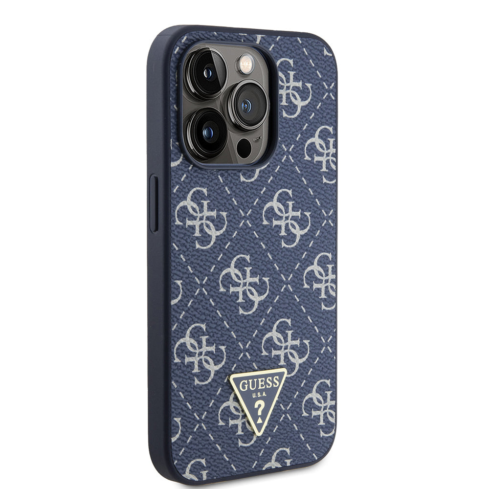 Deksel for Apple iPhone 15 Pro, Guess, 4G Triangle Logo, Blå