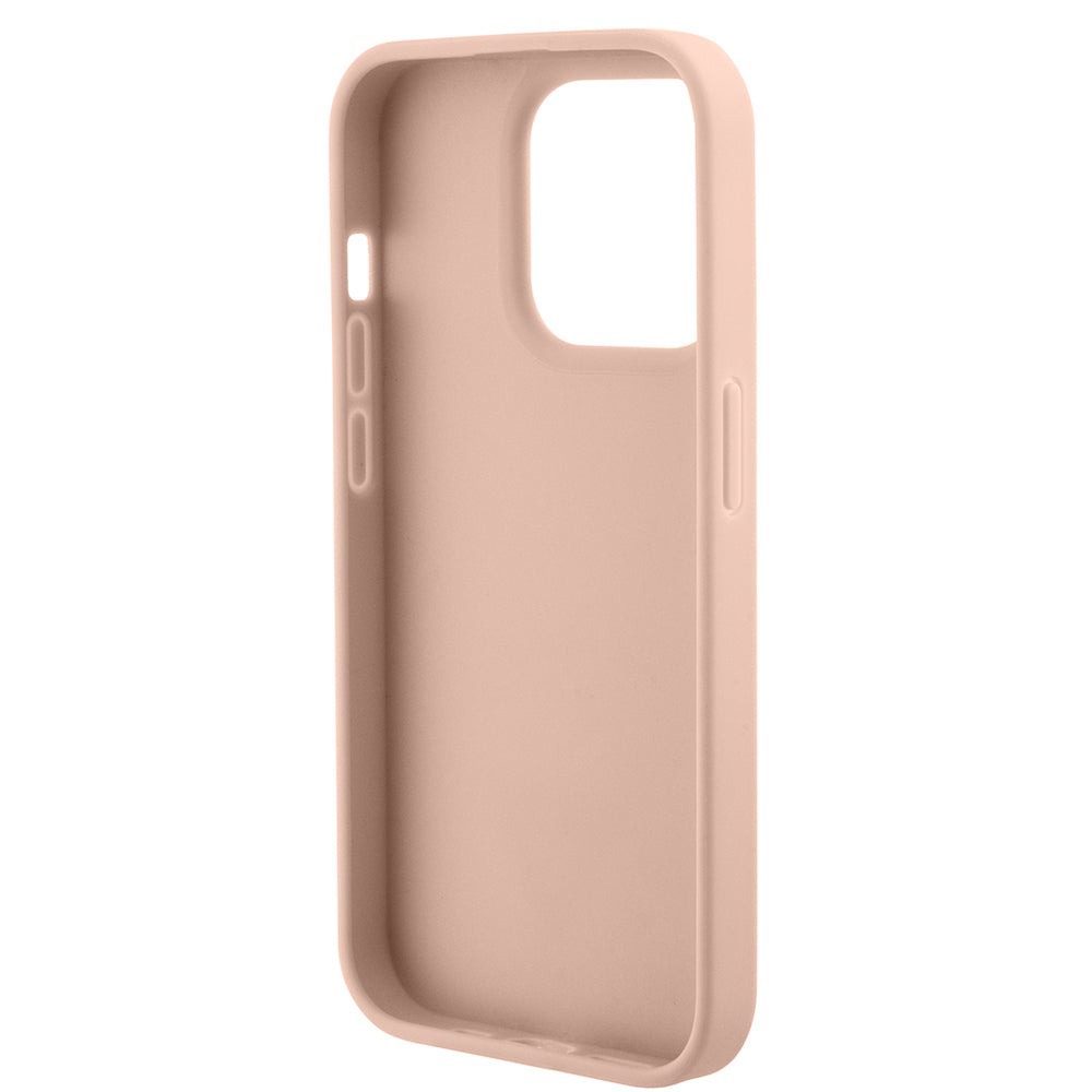 Deksel for Apple iPhone 15 Pro, Guess, Croco Triangle Metal Logo, Rosa