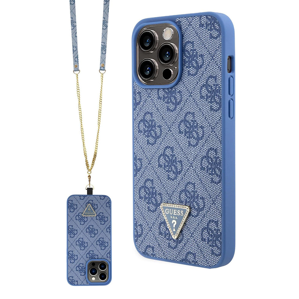 Deksel for Apple iPhone 15 Pro, Guess, Crossbody 4G Metal Logo, Blå