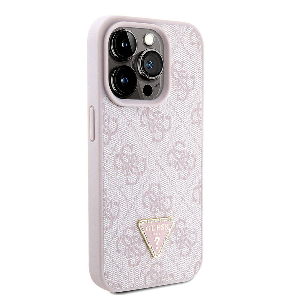 Deksel for Apple iPhone 15 Pro, Guess, Crossbody 4G Metal Logo, Rosa