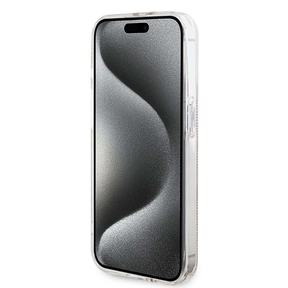 Deksel for Apple iPhone 15 Pro, Guess, IML 4G Gold Stripe, Rosa