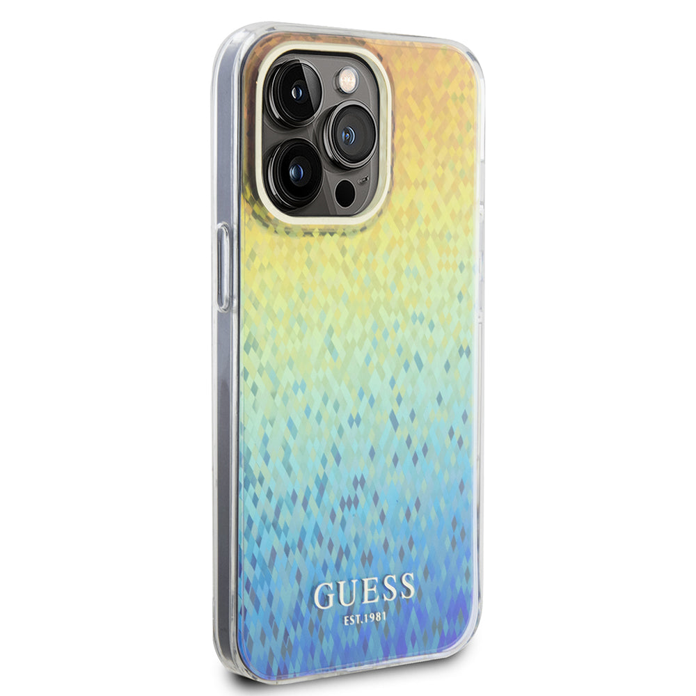 Deksel for Apple iPhone 15 Pro, Guess, IML Faceted Mirror Disco Iridescent, Flerfarget