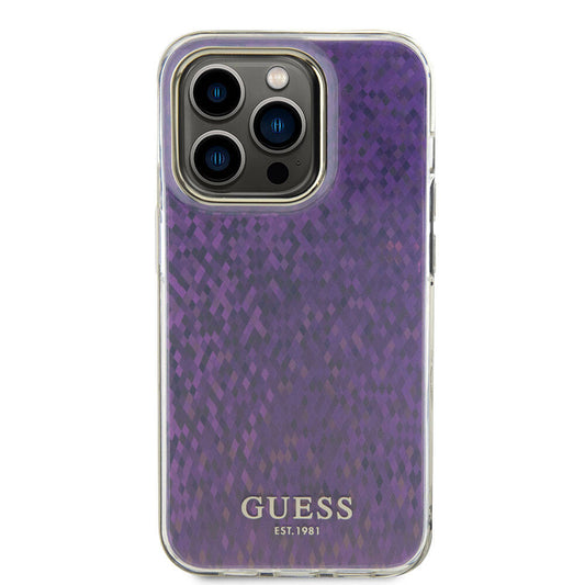 Deksel for Apple iPhone 15 Pro, Guess, IML Faceted Mirror Disco Iridescent, Rosa