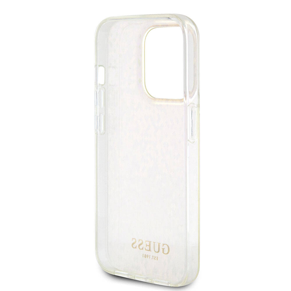 Deksel for Apple iPhone 15 Pro, Guess, IML Faceted Mirror Disco Iridescent, Rosa