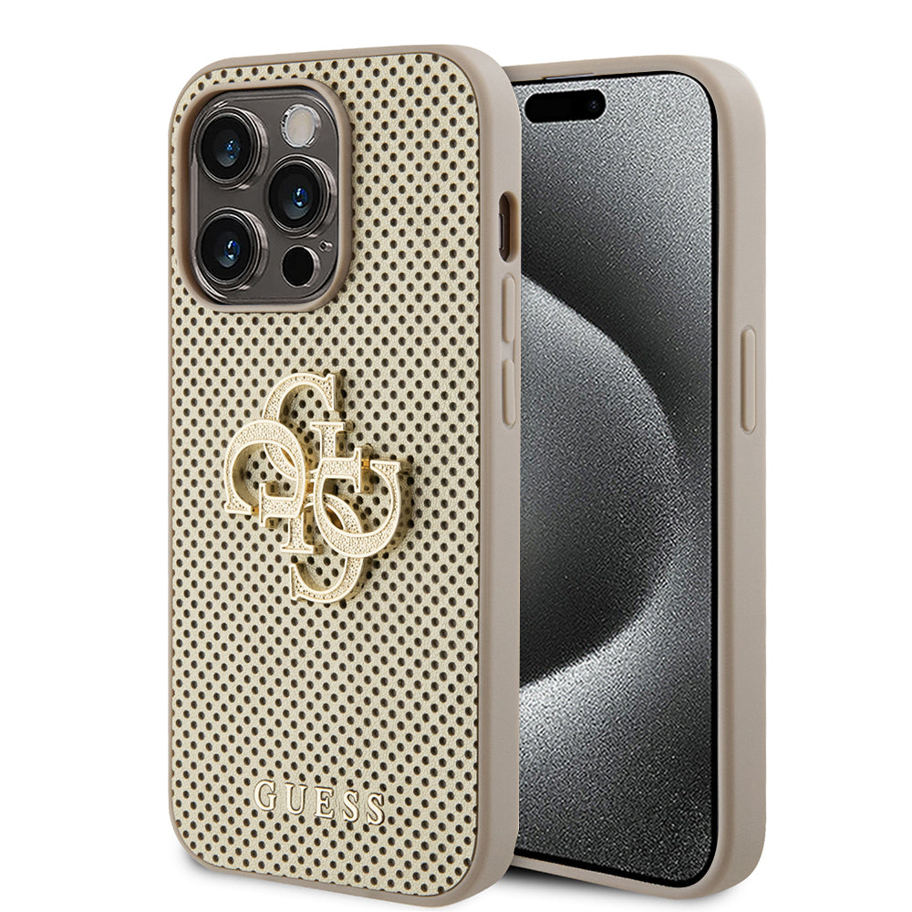 Deksel for Apple iPhone 15 Pro, Guess, Perforated 4G, Gull