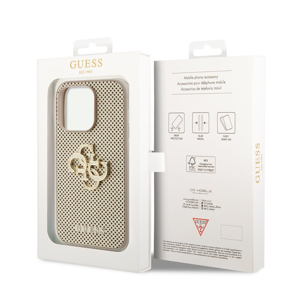 Deksel for Apple iPhone 15 Pro, Guess, Perforated 4G, Gull